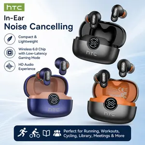 HTC NE79 Wireless Bluetooth Headphones, Translation Earbuds: Supports Translation for 135+ Languages, IPX5 Waterproof, Tiny Size Invisible Earbuds, Mini and Short Handle Design, for Work Sport Sleeping