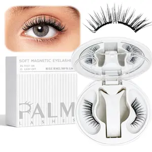 1 Pair Upgrade Magnetic Eyelashes with Applicator, Reusable Soft Magnetic Lashes Natural Look with 0.17mm Ultra-Thin Magnets No Glue Needed Easy to Wear and Remove