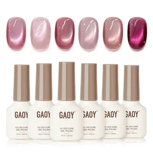 GAOY Crush Worthy Pink Cat Eye Gel Nail Polish Set with Magnet 6 Colors, Christmas Gift Idea Holography for Valentine's Date Night Nails, Sweet & Spicy DIY Manicure