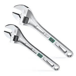 #SpringGlowUp SK 2-Pack Adjustable Wrench Set, 6, 8, 10 and 12-Inch, Cr-V Steel, SAE & Metric Scales