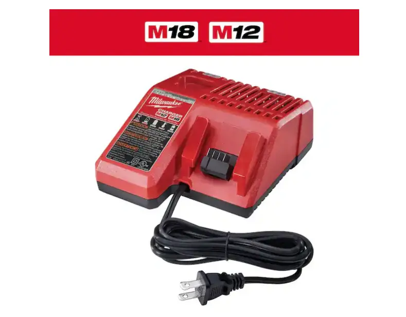 OEM Milwaukee M12-M18 Battery Charger (48-59-1812) for Power Tools, Supports Battery Packs & Charge Management