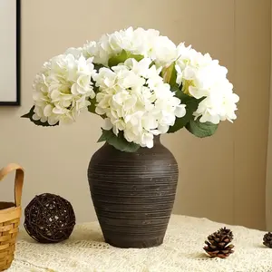 5Pcs Real Touch Artificial Hydrangea Flowers - Washable Faux Hydrangea Stems No Maintenance Never Wilt Multi-Color Fake Flowers for Home Wedding Party Table Centerpiece DIY Floral Decor