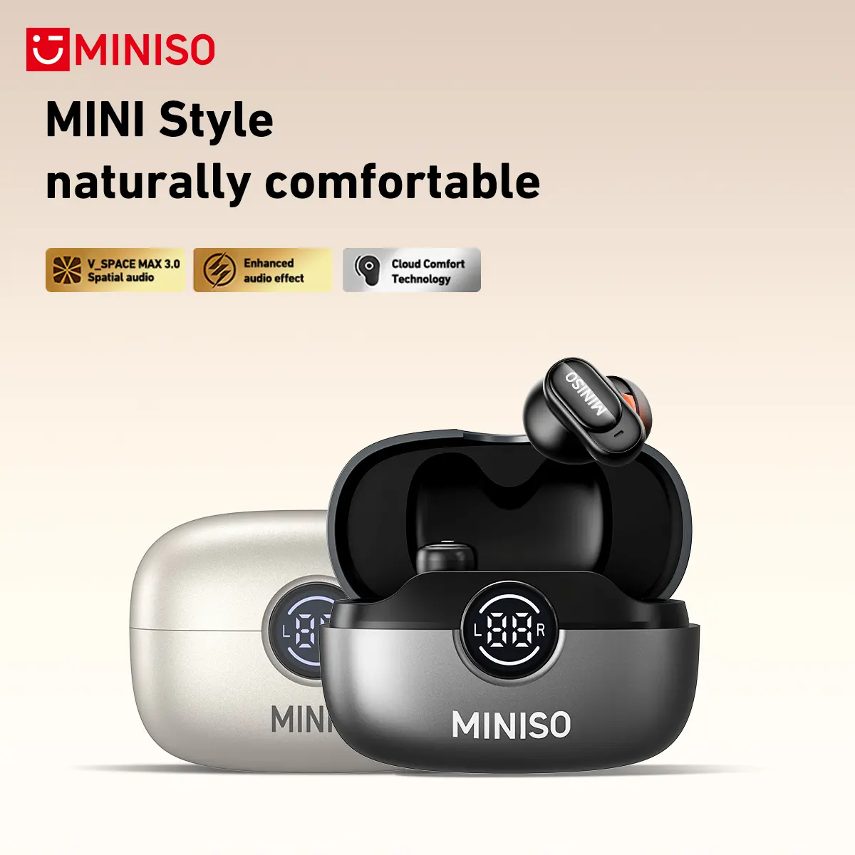 MINISO MS105 Wireless Earbuds BT 6.0 Earphones Waterproof Wireless Earphones, Suitable for Office, Sports, Study and Audio Calls | Built in Microphone In Ear Earbuds, Gaming BT Headphones