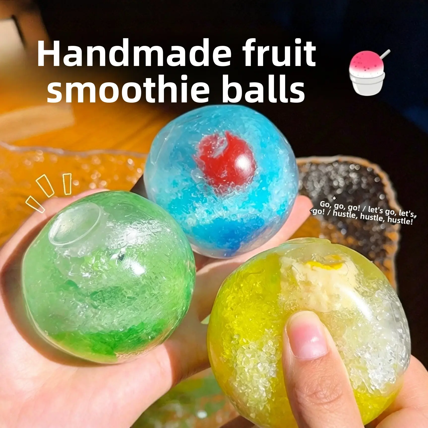 New fruit smoothie stress-relief toy with a rustling sound, high aesthetic appeal, moldable coconut oil smoothie series