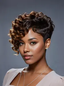 Women's Short Curly Wig Cap, Rose Net Headpiece, Easy Wear & Manageable, Perfect for Christmas/new Year/festive Daily Use