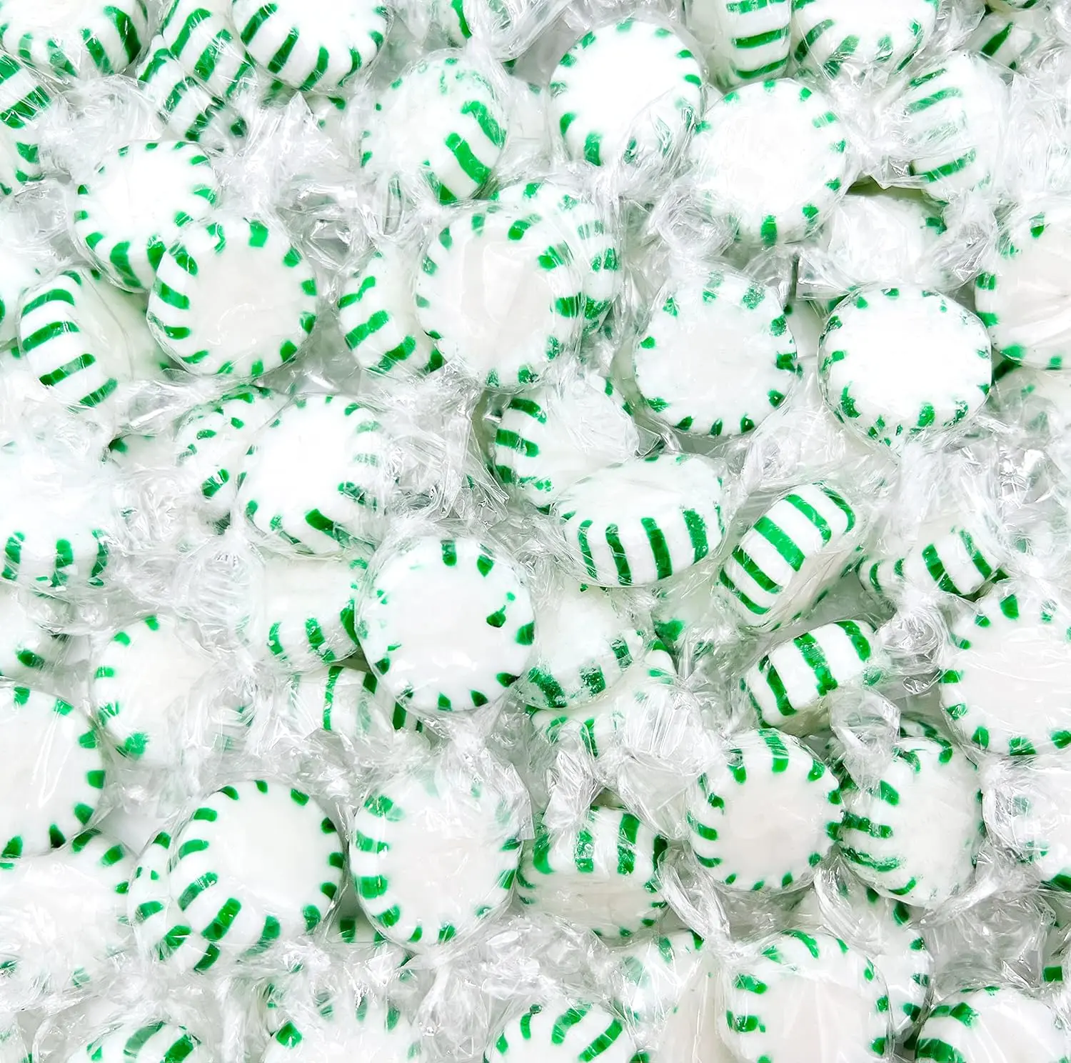 Spearmint Flavor Sweet Hard Candy, 1 lb Bulk Bag, Individually Wrapped Classic Starlight Style Mints, Snack for Candy Bowls, Parties