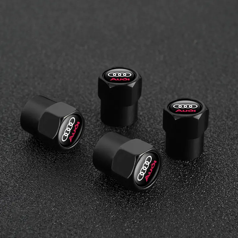 4Pcs 3D Metal Tire Valve Caps Car Tyre Air Stems Cover Car Accessories For Audi Sline A3 A1 A4 B8 B7 A6 C7 A5 A7 A8 B9 B6 C6 Q2 Q3 Q5 Q7 Q8 TT