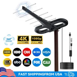 Outdoor TV Antenna 4K HDTV Digital Antenna with Signal Amplifier , Long Range Reception, Weatherproof Easy Installation for Home RV ,No Monthly Bill Cable-Free TV ,Enjoy Local Digital Channels