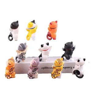FuRise Cute Dancing Cat Figurine Set of 10 – Mini PVC Cartoon Cat Ornaments for Desk, Car, Party, and Gifts, Kawaii Collectible Toy for Kids & Cat Lovers