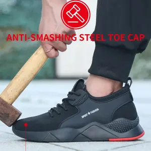 Steel Toe Work Safety Shoes  Work Sneakers Breathable Lightweight Indestructible Shoes Men Safety Shoes