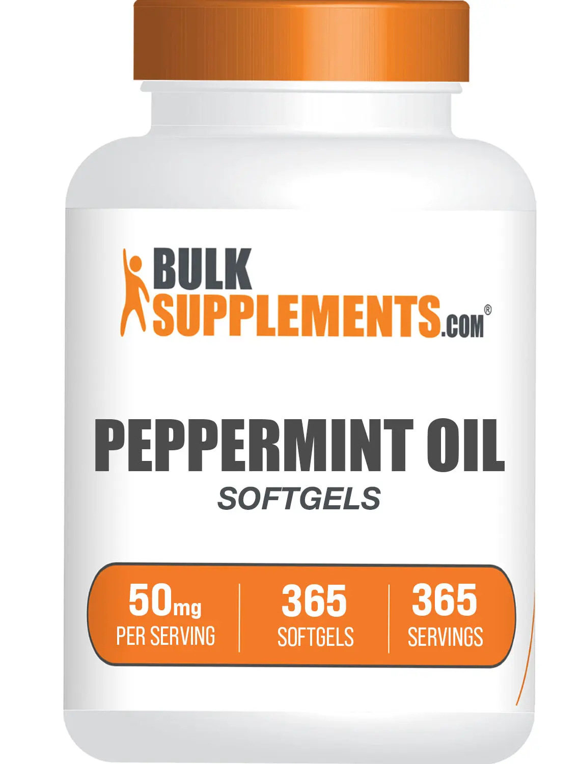 BulkSupplements Natural Peppermint Oil Softgels - 50mg per Serving - Energy Boost, Muscle Pain Soother - 365 Count Dietary Supplement