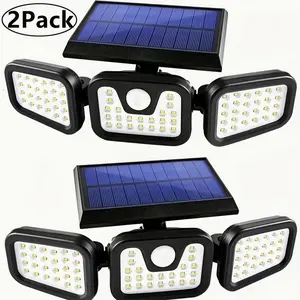 2 Packs Solar Motion Sensor Outdoor Light 280 LED Security Floodlight with RemoteControl, lP65 Waterproof Adjustable Wall Lamp, for Yard, Garage, Porch, Pool, Garden, Barn, Patio, Thanksgiving homedecor, Black Friday&Cyber Monday, Christmas gifts