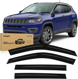 Nilight Window Rain Guards for Jeep Compass 2017 2018 2019 2020 2021 2022 2023 2024, Window Wind Deflectors Vent Visors, Tape on-4PCS, Acrylic