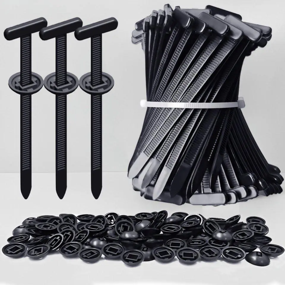 150 PCS Nylon Cable Tie Buckles – Heavy-Duty Universal Automotive Zip Tie Clips with Button Fastening for Car Repair, Bumper & Body Panel Fixing