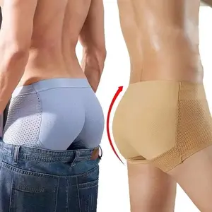 Fake Buttocks Hip But Pad Sexy Underwear Men Seductive Boxer Shorts Seamless Push Up Sponge Padded Panties Cotton Underpanties Soft Stretch Briefs Soft Comfy Brief