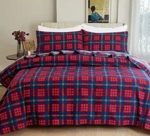 Mocassi Flannel Plaid - 100% Turkish Cotton Flannel, 4-Piece Flannel Sheet Set