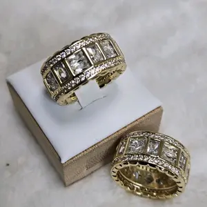 # 0108 Anillos 14k Alta calidad oro Laminado adiamantados