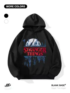 Stranger Things Upside Down Print Loose Hoodie, Casual Breathable Sweatshirt, Unisex Long Sleeve, Fall & Winter Fashion