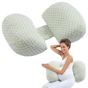 VEVOR Pregnancy Wedge Pillow,  W-Shaped Maternity Pillow for Pregnant Women, Soft and Breathable Pregnancy Pillow with Removable & Washable Cover for Back Belly Hips Support, Lightweight and Portable