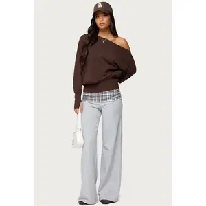Kimmy Plaid Foldover Waist Pants