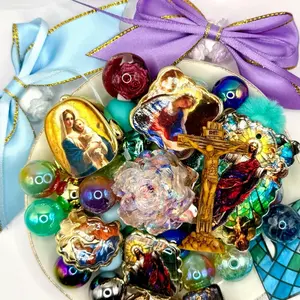 Ascension Colorful Resin and Acrylic Beads and Charms Mix for for DIY Pens Keychains Phone Chains Sun Catcher Car Hanger and other DIY Jewelry & Accessories; Includes fancy focal beads and Acrylics Beadable