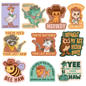 Cowboy Animals Sticker Extra Large Stickers for Adults Funny Adhesives with Memes Funny Stickers with Colorful Graphic Decals Funny Animal  Multi