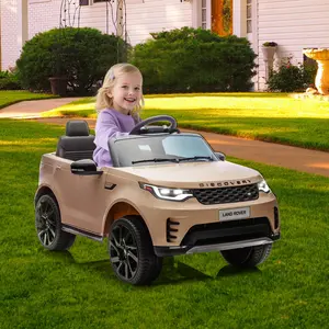 GARVEE 12V Licensed Land Rover Ride-On Electric Vehicle with Remote Control, Featuring 3 Speeds, Soft Start, LED Lights, Low Battery Alert, Music, Spring Suspension, Safety Belt, and Parental Control for Ages 3-8