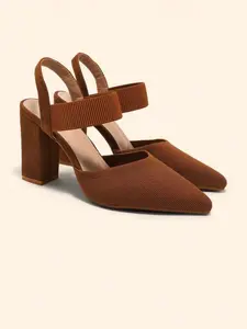 Women's High Heel Sandals Comfortable Thick Sole Slip-On Shoes Enhance Leg Length Elegant and Unique Style Fabric Upper Pointed Toe Less Than Ankle Height Elegant Classy Sandals Elegant Heeled Sandals
