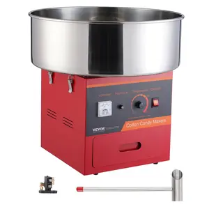 【Summervibes】VEVOR Electric Cotton Candy Machine, 1000W Candy Floss Maker, Commercial Cotton Candy Machine with Stainless Steel Bowl, Sugar Scoop, and Drawer, Perfect for Home Kids Birthday, Family Party, Red