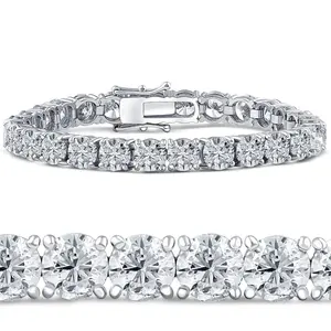 26.94Ct TW Round Diamond 7" Tennis Bracelet 14k White Gold Lab Grown