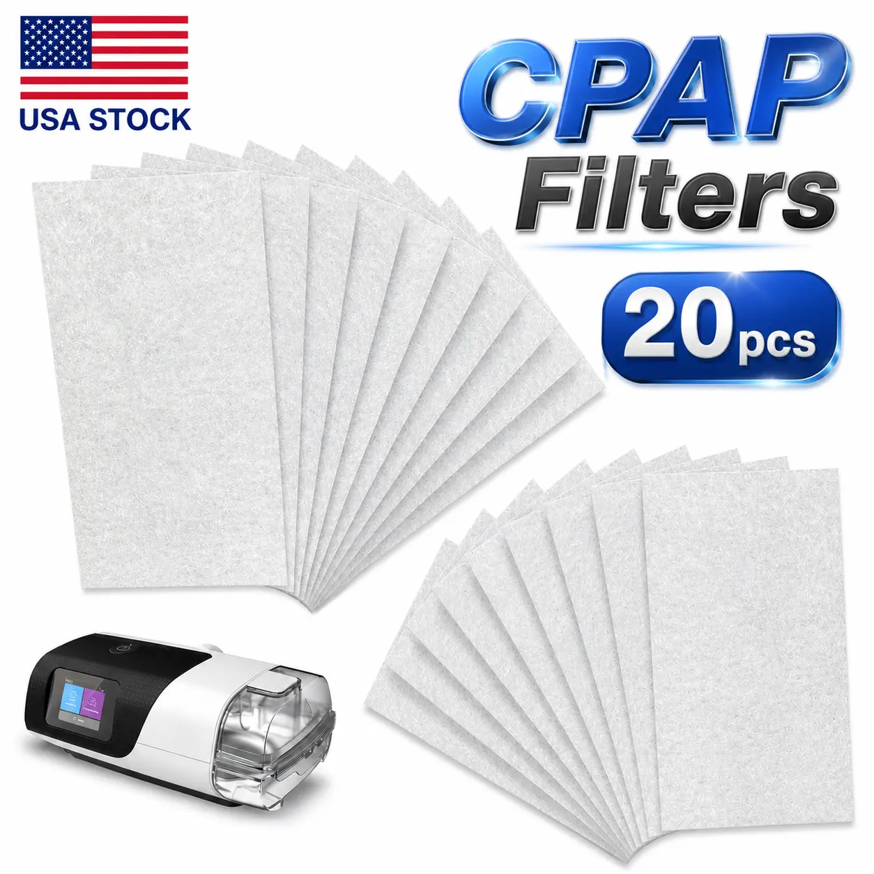 CPAP Filters 20Pcs for AirSense 11 Machine Premium Disposable Replacement Filter Standard Ultra Fine Filters for S11 CPAP Machines