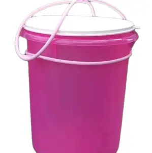 Pink.5L Bucket - Versatile Storage & Carry Solution for Home & Office Tasks - Practical & Flexible Design