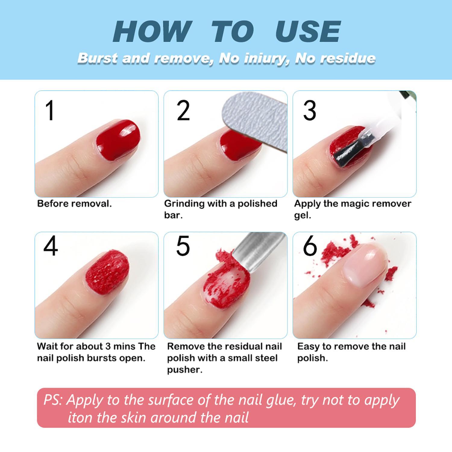 ALIVER Gel Nail Polish Remover, Easily & Quickly Remove Gel Nail Polish, No Need for Foil, Soaking or Wrapping, Protect Your Nails-15 ml
