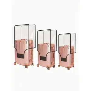 1 transparent luggage cover, waterproof and dustproof suitcase cover, thickened PVC anti-scratch luggage cover, transparent luggage cover, luggage protection bag, waterproof, wrinkle-resistant, dustproof, durable, multiple sizes, firm edges