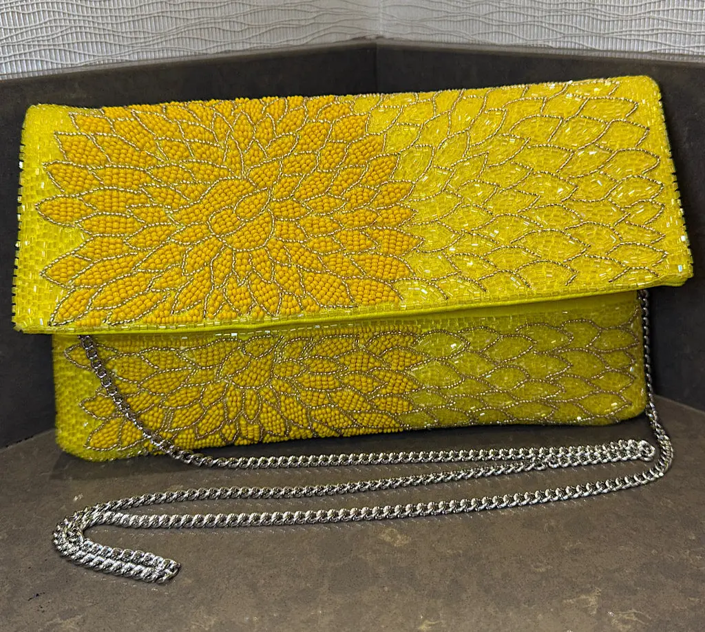 Yellow Queen Beaded Clutch - LAST ONE