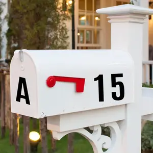 3 sets of 12 pictures Black letter ABC sticker number label mailbox, door plate film self-adhesive paper, scene, room, home and outdoor decoration