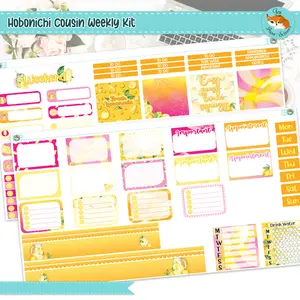 Hobonichi Cousin Weekly Planner Sticker Kit | Lemonade Weekly Kit