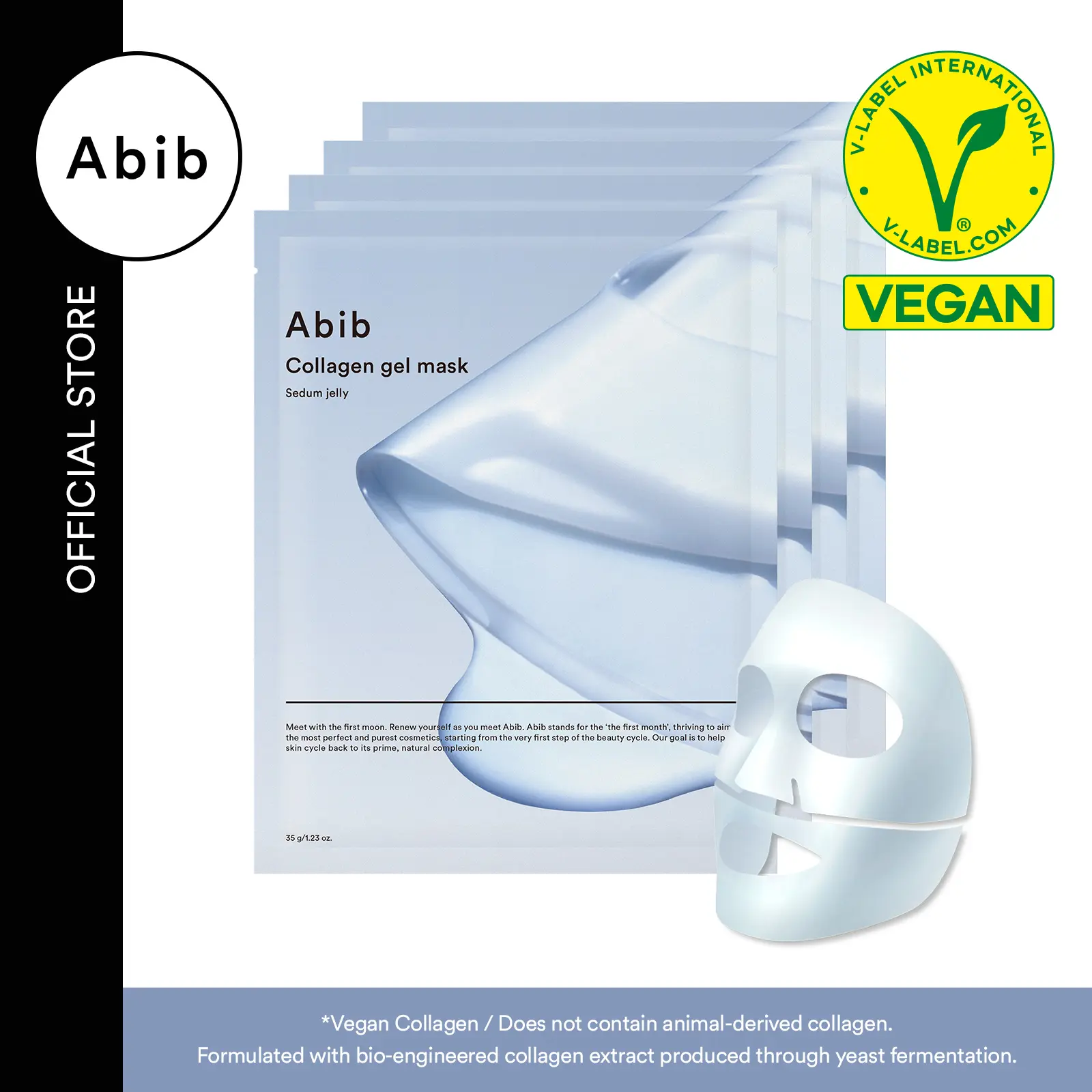 [Abib Official] Abib Collagen Gel Mask Sedum Jelly (4p) for glowing skin｜Korean Vegan Collagen, Overnight Hydrogel Mask, Elasticity Improvement