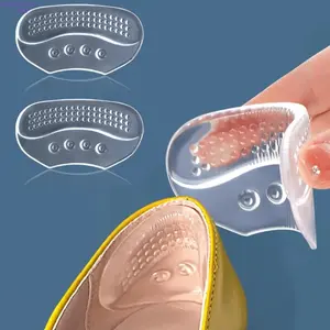 2pc Silicone Heel Protector Pads, Non-Slip Gel Heel Stickers, Anti-Wear Half Size Adjustment Cushions, Soft Shock Absorbing Shoe Inserts, Practical Foot Care Accessories for Women's High Heels & Daily Use,summervibes