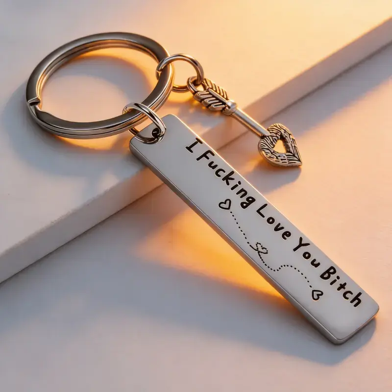 Engraved Metal Keychain for Best Friends, Funny Stainless Steel Friendship Gift with Quote, Durable & Rust-Resistant Charm in Gift Box, Engraved Metal Keychains, Meaningful Charm