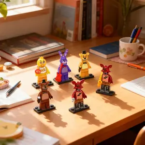 6pcs Action Figure Model Five Nights At Freddy's Ornaments Assembled DIY Model Game Peripheral Childrens Birthday Gifts