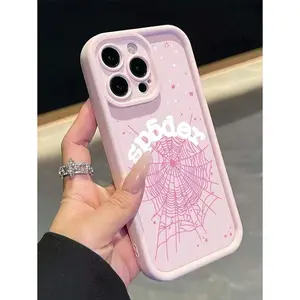 New Creative Letter & Cobweb Pattern Phone Case, Compatible With Iphone 16 Pro Max, 11/12/13/14 Plus, XR/7/8 Plus/15 PM, Protective Cover Waterproof Shockproof Anti-Fall Scratch ResistantFOR-YOUR-BELOVED-PHONE Christmas Gifts Christmas Gifts