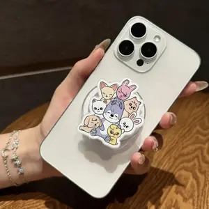 SKZ Inspired Cute Animal Character Acrylic Phone Grip Combo Set of 4 Phone Holder Collection MagSafe Compatible with Strong Magnetic Attachment