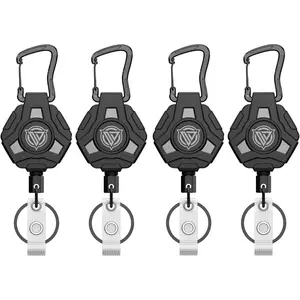 Retractable  Heavy Duty - Badge Reels with Upgraded Zinc Alloy Carabiner and Coated Steel Cord
