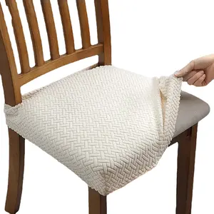 1pc Elegant Embroidered Chair Cover Set, Dining Chair Slipcover, Solid Color Elastic Fit Dining Chair Protector, Hotel Restaurant Home Use, Dustproof Removable Easy Clean