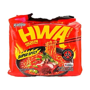 PALDO HWA Spicy Korean Instant Noodles - Extreme Heat Ramyun, 5-Pack Bulk, 600g