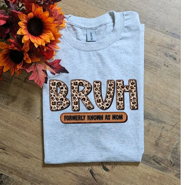 BRUH formally known as mom humor cheetah print mama tee shirt