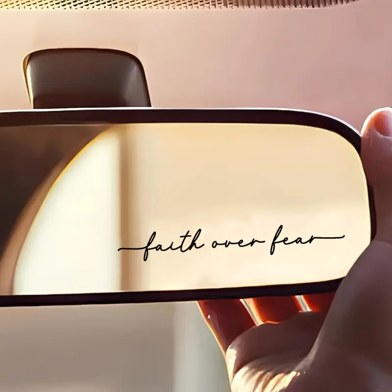 2PCS/SET Personalized Gentle Faith Decor Sticker Car Decals Stick this on car rearview mirrors/notebook shells—the handwritten font + belief slogan makes an eye-catching faith decor, bringing devout attitude to items