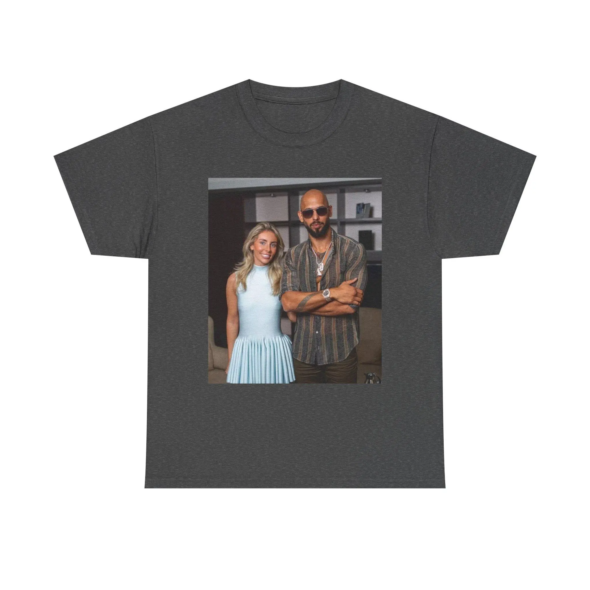 Bonnie Blue X Andrew Tate Graphic Tee - Fitted Short Sleeve Crew Neck Casual Top for Men & Women - Medium Length Cotton Fabric - Ethical & Sustainable Menswear Unisex