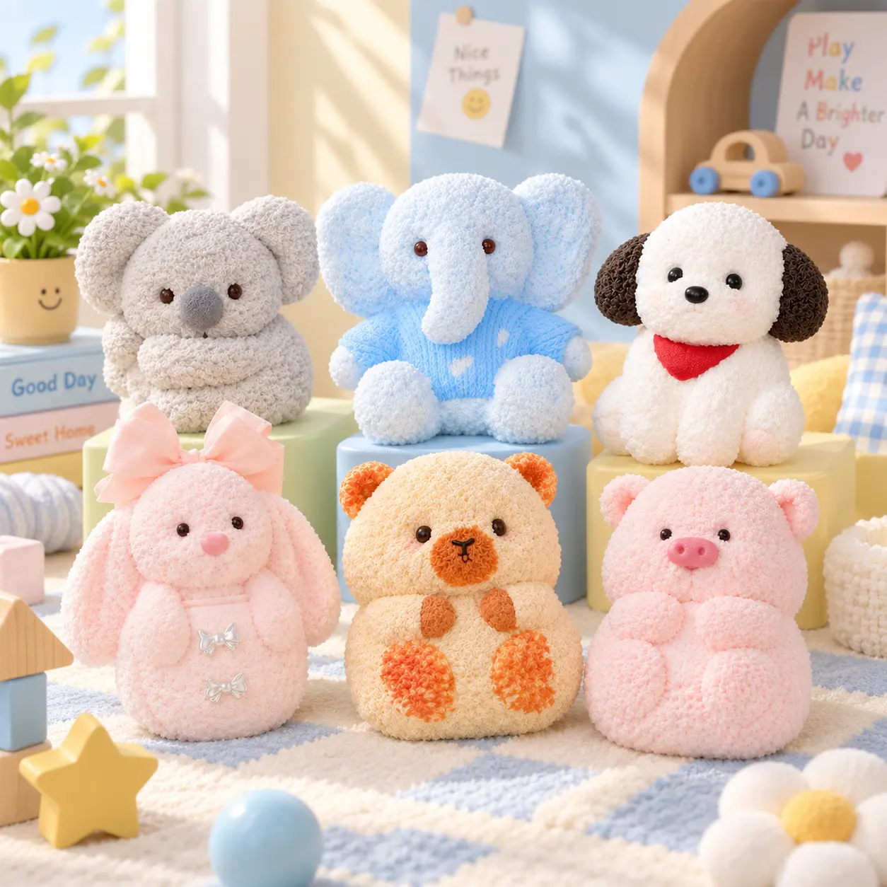 Pawtoto Cute Animal Series Kawaii Squishies - Handcrafted Food-Grade Silicone, Creamy Clay Touch, Medium Rebound Decompression Squeeze Balls, Unisex Sensory Stress Reliever Squishies Toys for 12+ Fidgeting
